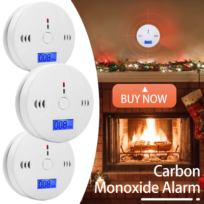 #ad CO Detector Carbon Monoxide Alarm Smoke Detector LCD Warning Alarm Detector 85dB $15.99