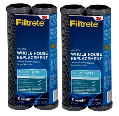 #ad Filtrete Standard Capacity Whole House Replacement Carbon Wrap Water Filter 4PK $28.49