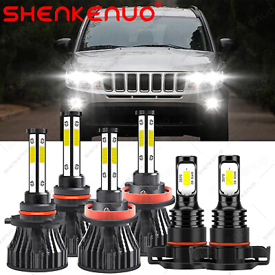 #ad For Jeep Compass 2011 2013 6000K LED Headlight High Low Beam Fog Light Bulbs $36.99