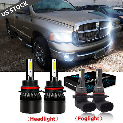 #ad Combo 9007 9006 LED Headlight Fog Bulb C9V for Dodge Ram1500 2500 3500 2002 2005 $26.84