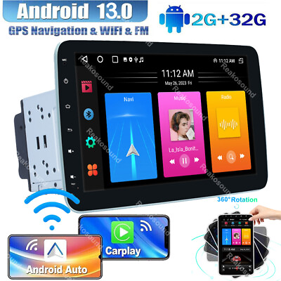#ad 232G 10.1quot; Android 13 2 Din Car Radio Car Stereo Head Unit GPS Rotatable Screen $179.99