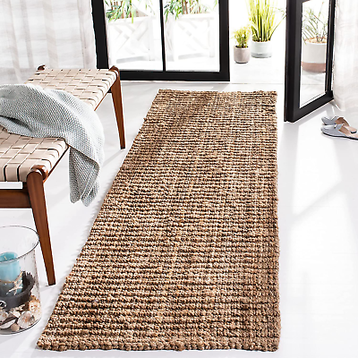 #ad Natural Fiber Collection Runner Rug 2#x27;6quot; X 6#x27; Natural Handmade Chunky Textured J $62.90