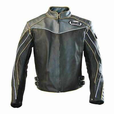 Buell Motorcycle Leather Jacket CE Armour $164.99