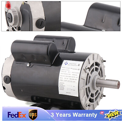 #ad 5 HP Single Phase Electric Air Compressor Motor 23 Amp 7 8quot; Shaft 3450 RPM 143T $174.80