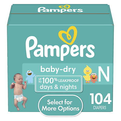 #ad Baby Dry Diapers Size Newborn 104 Count Select for More Options $25.84