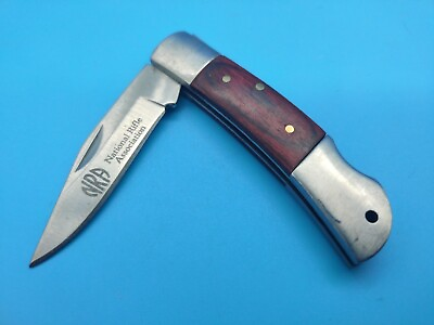 #ad NRA Plain Edge Folding Liner Pocket Knife Pocket knife Wood a $12.74