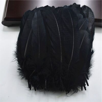 #ad 100pcs Dyed Goose Feathers Multicolor Feather Plumes DIY Clothing Decorations $12.11
