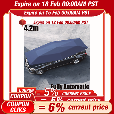 #ad 4.2M Fully Automatic Car Umbrella Tent Roof Cover Remote Anti UV Snow Sunshade $110.99