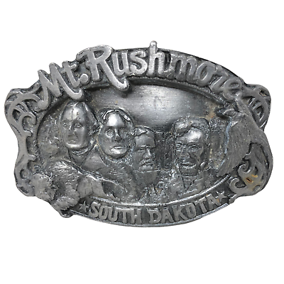 #ad VTG Siskiyou MT Rushmore South Dakota Belt Buckle 1987 Presidents Landmark $15.75