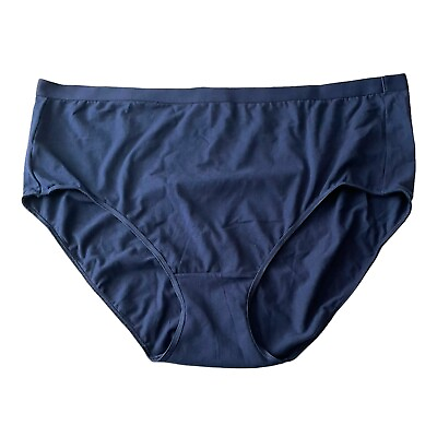 #ad Catherines Womens Plus Size 4X High Cut Full Brief Panty Underwear Navy Blue $17.99
