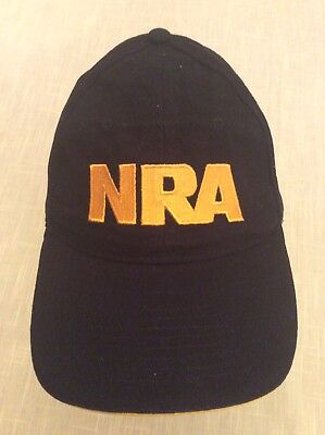 #ad #ad NRA Adjustable Hat Cap Embroidered Black Gold USA Flag Clean and Sanitized $9.00