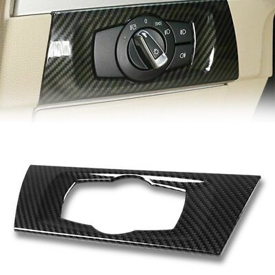 #ad Carbon Fiber Headlight Switch Frame Trim Cover For BMW3 Series E90 E92 E93 05 12 $12.99