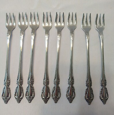 #ad 8 Oneida RAPHAEL 6quot; Cocktail Seafood Fork Distinction Deluxe HH Stainless $48.00