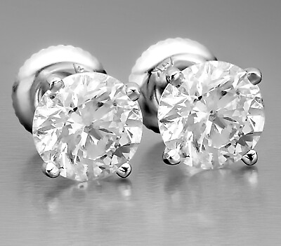 #ad 1.50 Ct E VS2 Certified Lab Created Diamond Stud Earrings 14K White Gold $3590.00