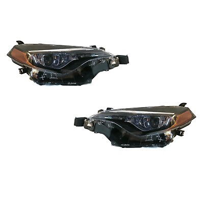 NEW AFTERMARKET HEADLIGHT LAMP PAIR FOR 2017 2019 TOYOTA COROLLA L LE LE ECO $129.95