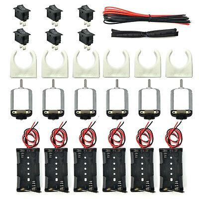 #ad EUDAX 6 Set Small DC motor Mini Electric Hobby Motors 1.5V 3V 24000RPM with AA $14.47