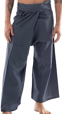 #ad #ad Thai Fisherman Pants Tolay Cotton Yoga Trouser Free Size light gray $14.99