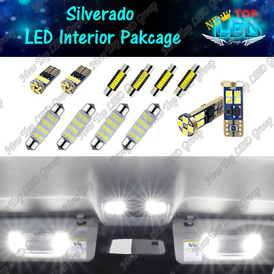 #ad White LED Interior Lights Package kit for 2007 2013 Chevy Silverado 1500 2500 $16.99