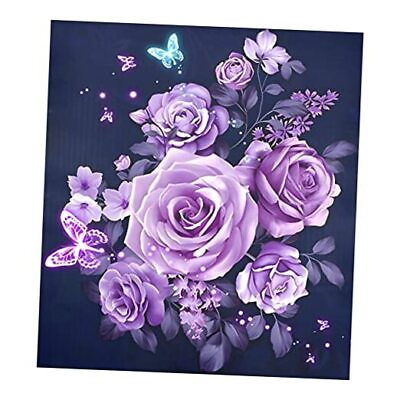 #ad Dishwasher Magnet Cover Purple Rose Flower Front Dishwasher Cover White 16 $43.62
