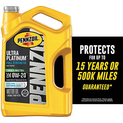 #ad Pennzoil Ultra Platinum Full Synthetic 0W 20 Motor Oil 5 Quart Auto Motor Oil $29.79