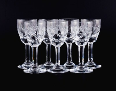 #ad St. Louis France set of seven handmade crystal glass schnapps glasses. $300.00