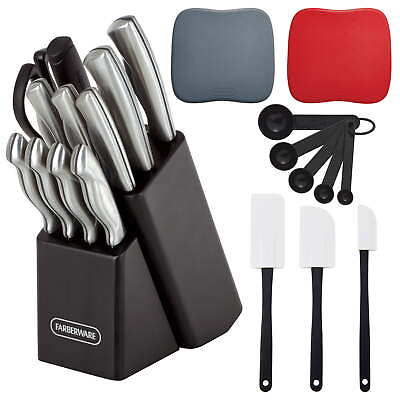 #ad Classic 22 Piece Stamped Stainless Steel Knife Set and Utensil Set $28.22
