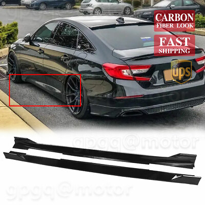 #ad Carbon For 2018 22 Honda Accord 4DR JDM MD Style Side Skirts Splitter Extension $79.79