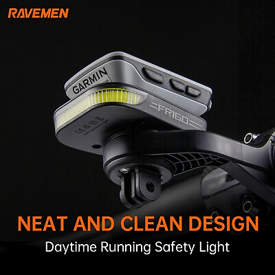 #ad RAVEMEN Out Front Bike Bicycle Light for Garmin Wahoo Flashing Headlight FR160 $29.39