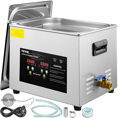 VEVOR Ultrasonic Cleaner 15L Stainless Steel 900W Industry Heated w Timer Heater $164.99