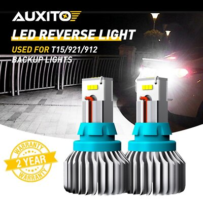 #ad AUXITO Backup 921 T15 912 W16W CSP LED Bulb Back Up Reverse Light White 4000LM $26.99