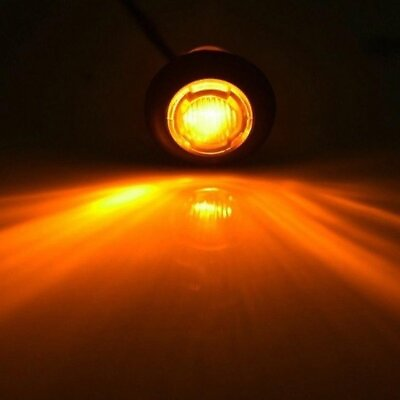 #ad Replacement 3 4quot; Round Bullet LED Amber Side Marker light Lamp Truck Trailer 12V $16.55
