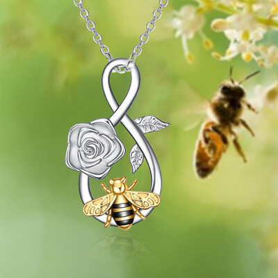 #ad Chic Women Infinity Love Rose Little Bee Colorful Pendant Necklace Mom Girl Gift C $3.25