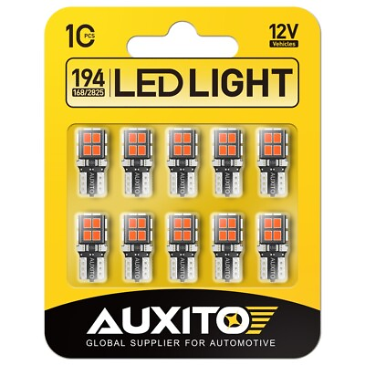 #ad AUXITO Red Parking LED Light Bulbs 168 192 194 2825 T10 Wedge Canbus Bright 10PC $14.99