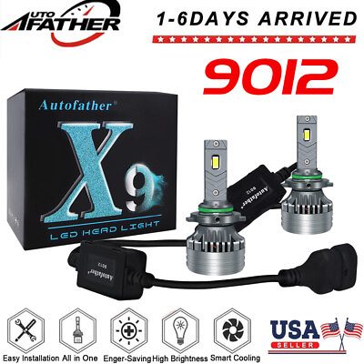 #ad Fit Ford Edge 2011 2014 6000K 2pc 9012 COB LED Headlight High Low Beam Bulbs Kit $18.18