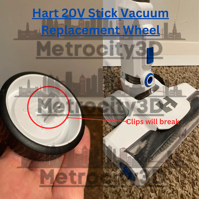 #ad Hart 20v stick replacement vacuum wheel HPSV50BHPSV50HPSV01B Stronger design $12.99