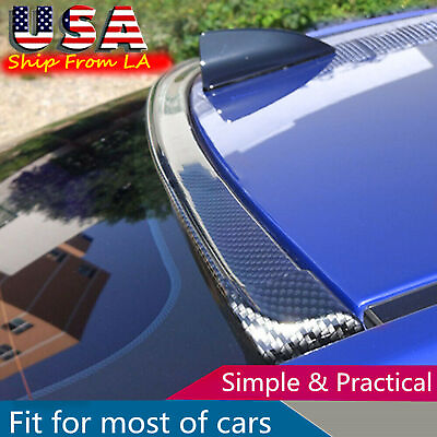 #ad #ad 4.9ft 3D Carbon Fiber Car Rear Wing Lip Spoiler Tail Trunk Roof Trim Luxury Kit $14.95