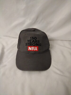 #ad #ad NRA 150 Years Strong Hat Cap Adjustable Gray National Rifle Association NWOT $9.99