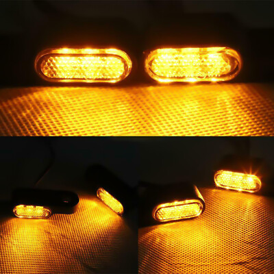 #ad 2 PCS Mini Motorcycle LED Turn Signals Blinker Light Indicator Amber Yellow Lamp $15.69