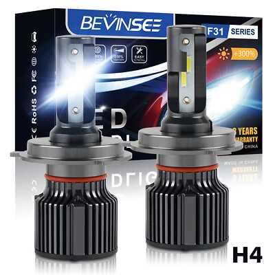 #ad BEVINSEE 2x 9003 H4 LED Headlight Hi Low Bulbs For Polaris Big Boss 250 400L 500 $11.99