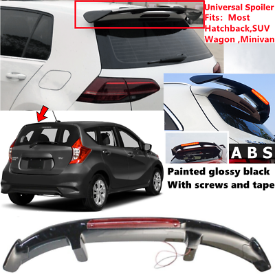 #ad Universal Rear Roof Spoiler Wing w Light Black Fit For Nissan Versa Note 14 19 $86.48