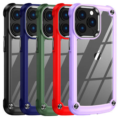 #ad For iPhone 11 12 13 14 15 Clear Hard Back Case Soft TPU Bumper Shockproof Cover $8.99