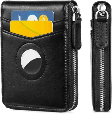 #ad AirTag Wallet Mens Wallet Zipper RFID Slim Leather RFID Credit Card Wallet with $61.97