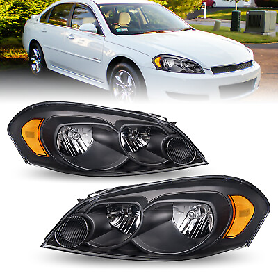 #ad #ad For 2006 2013 Chevy Impala 06 07 Monte Carlo Black Housing Headlights Lamps $63.99