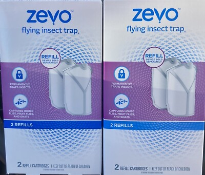 #ad Zevo Flying Insect Trap Fly Trap Refill Cartridges 4 Pack Cartridges M364 M364A $17.40