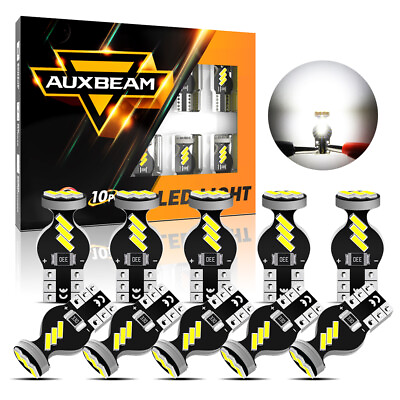 #ad 10X AUXBEAM T10 168 194 LED License Plate Light Bulb Interior Bulbs White 6500K $13.99