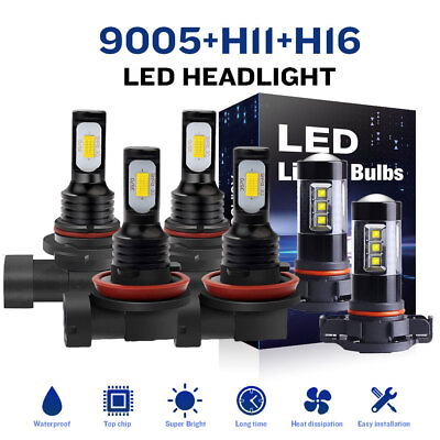 #ad For Chevy Tahoe 2007 2015 White LED Headlight Hi Low Beam Fog Light Bulbs Kit 6x $39.99