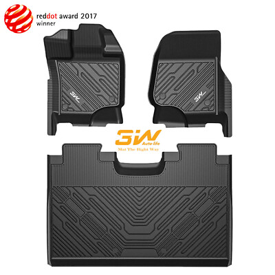 #ad 3W All Weather Floor Liners Mats for 2015 2024 Ford F 150 Super Crew Cab TPE $109.99