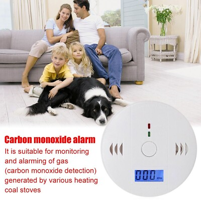 LCD Combination CO Carbon Monoxide Gas Detector Alarm Battery Power Security $13.35
