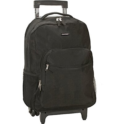 #ad Rockland Double Handle Rolling Backpack Black 17 Inch $47.89