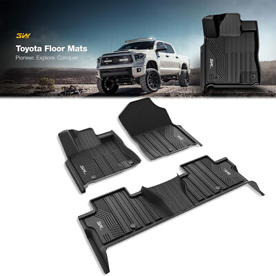 #ad 3W Floor Mats Custom Fit Floor Liners for 2014 21 Toyota Tundra Only Crew Cab $113.99